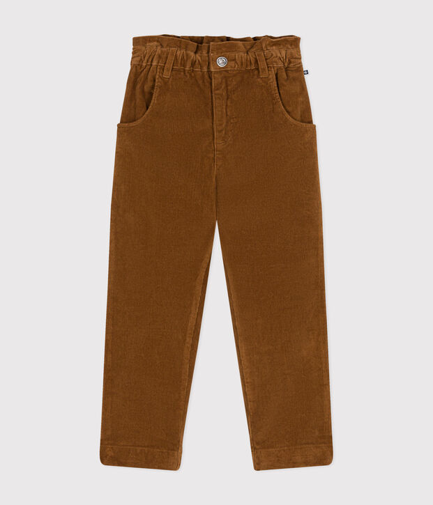 Pantaloni in velluto bambina marrone