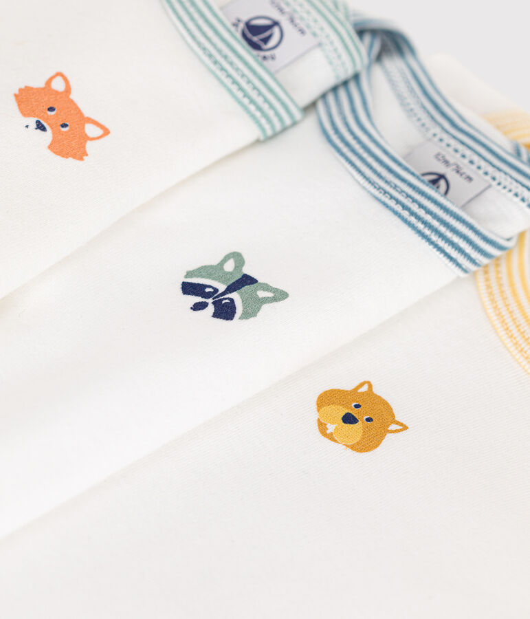 Set di 3 body a maniche lunghe in cotone neonato multicolore