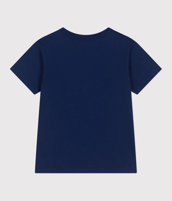 T-shirt a maniche corte in cotone con stampa bambino blu MEDIEVAL