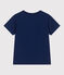 T-shirt a maniche corte in cotone con stampa bambino blu MEDIEVAL