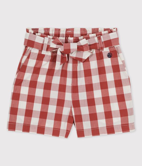 Shorts in popeline a quadretti bambina OMBRIE/ AVALANCHE