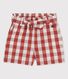 Shorts in popeline a quadretti bambina