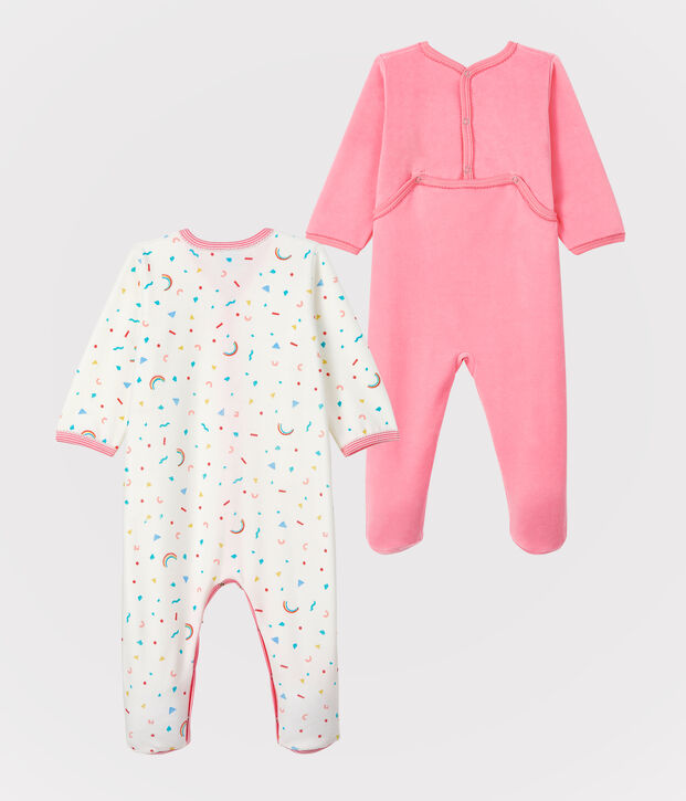 Duo di tutine per neonato in ciniglia multicolore