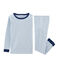 Pigiama bambino a costine modello molto aderente blu ACIER/bianco MARSHMALLOW