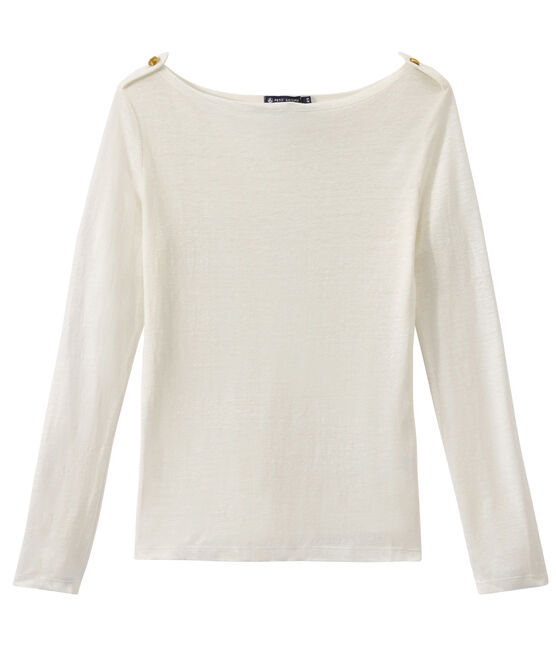 T-shirt donna in lino bianco LAIT