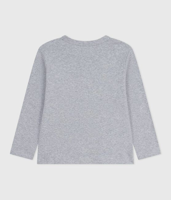 T-shirt a maniche lunghe in cotone tinta unita bambino grigio FUMEE CHINE