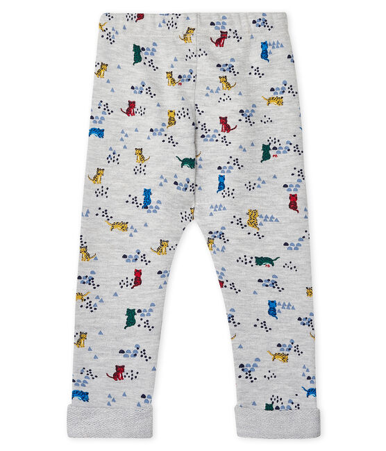 Pantalone bebè maschio in molleton fantasia grigio BELUGA/bianco MULTICO