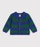 Cardigan in maglia di misto lana e cotone a righe neonato multicolore/verde