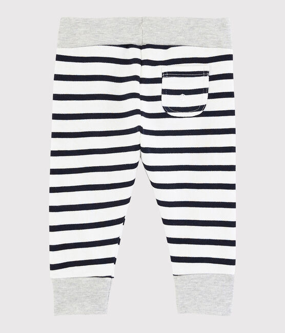 Pantalone a righe bebè maschietto bianco MARSHMALLOW/blu SMOKING