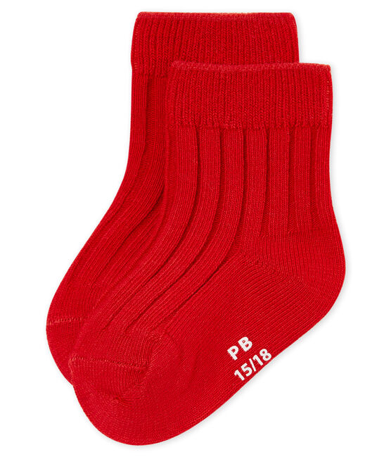 Calzini a costina per bebé unisex rosso TERKUIT