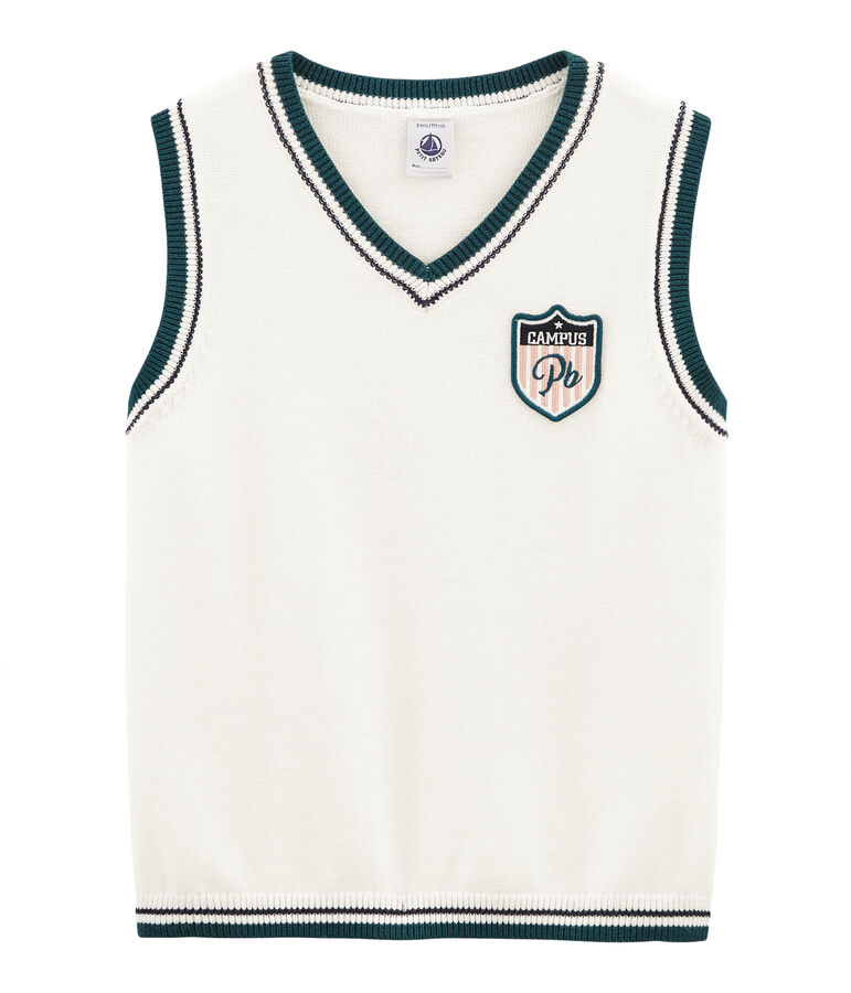 Pull senza maniche bambino bianco/multicolore