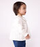 Blusa a maniche lunghe in popeline di cotone con colletto e ricami neonata bianco ECUME