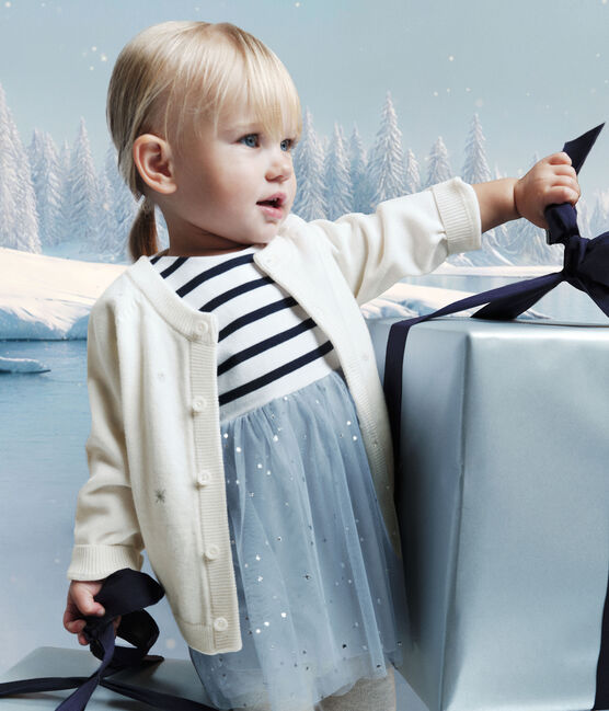 Abito bi-materiale a maniche lunghe neonata CO2/ MULTICO