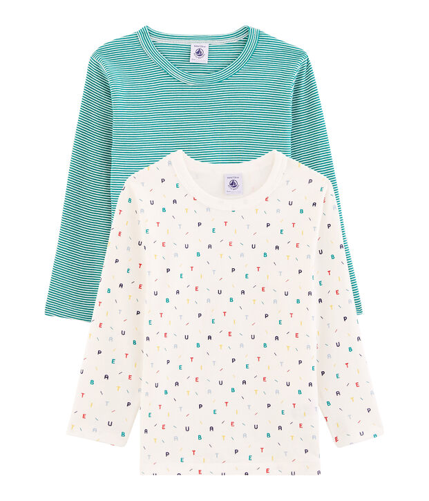 Duo t-shirt maniche lunghe bambino multicolore