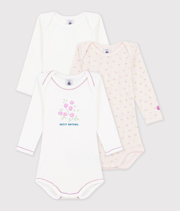 Lot de bodies manches longues en coton multicolore
