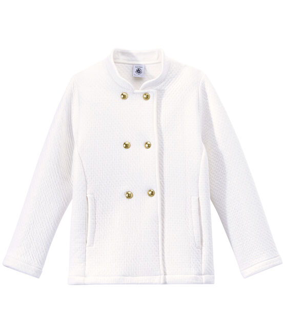 Cappotto bambina in tubique matelassé bianco MARSHMALLOW