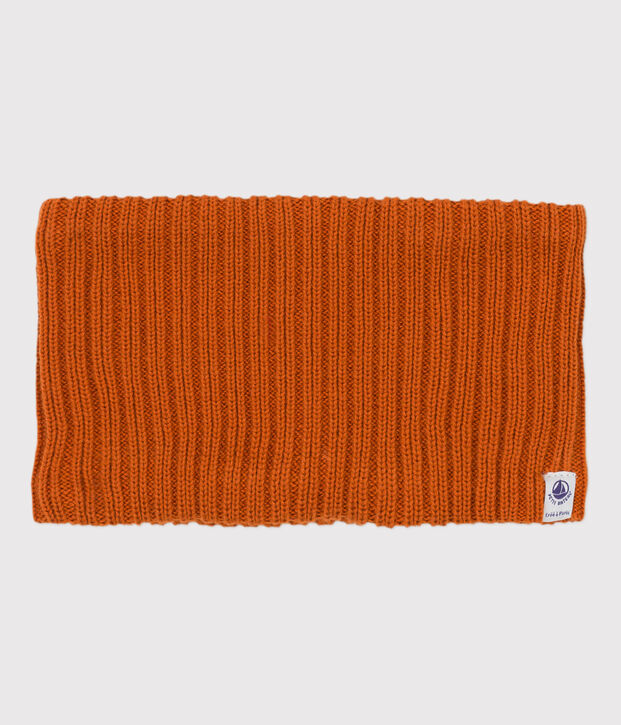 Snood in maglia beb&egrave; foderato in pile riciclato marrone