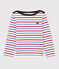 Marinière bambina/bambino in cotone bianco MARSHMALLOW/rosso BRASIER/blu PEPS