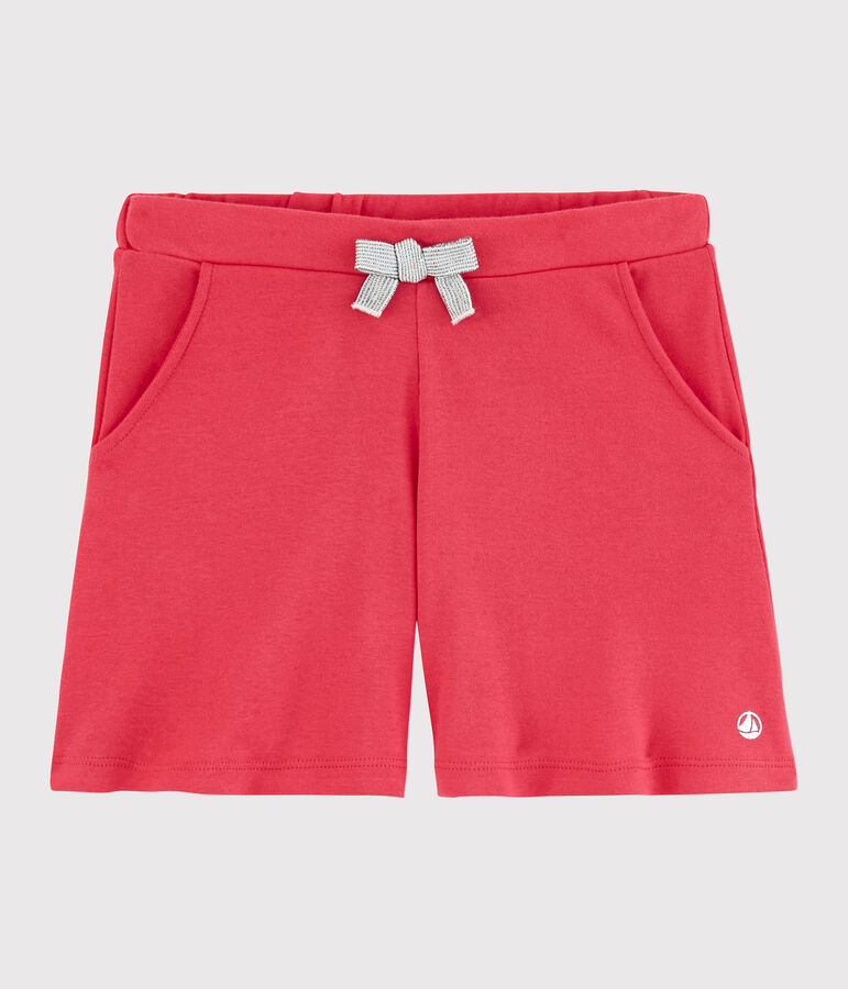 Shorts in cotone bambina rosa
