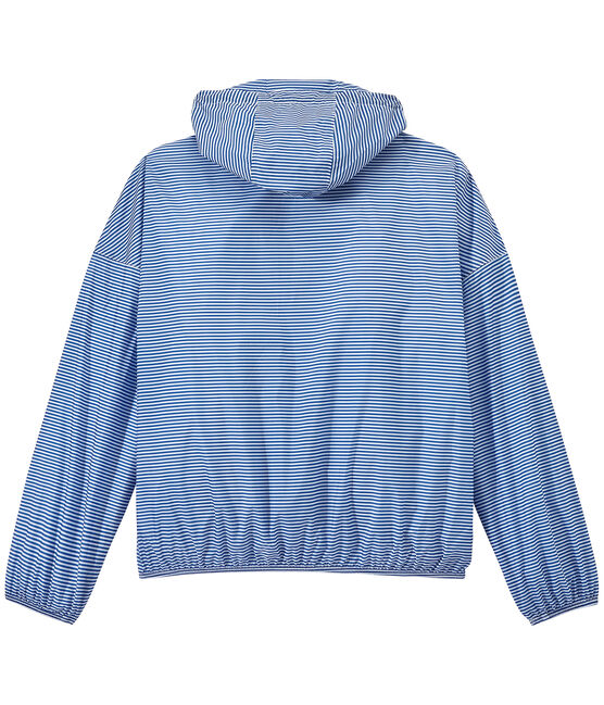 Impermeabile anti-vento unisex millerighe blu PERSE/bianco MARSHMALLOW