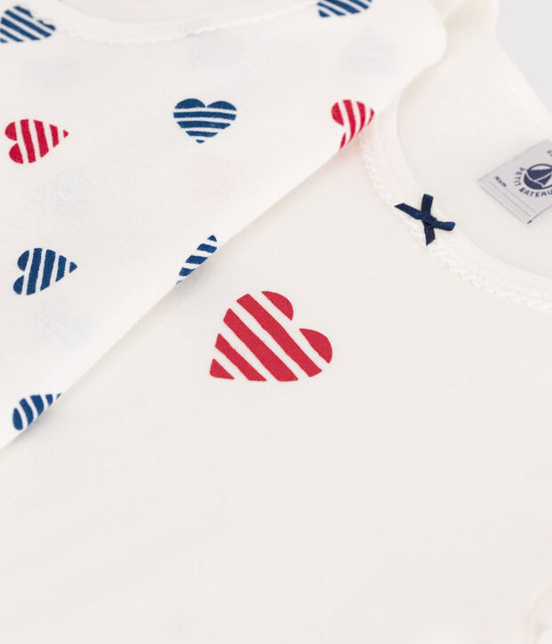 Set di 2 T-ahirt a maniche corte in cotone a cuori bambino multicolore