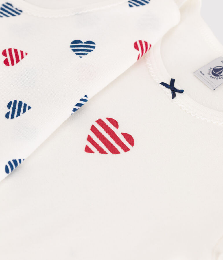 Set di 2 T-ahirt a maniche corte in cotone a cuori bambino multicolore