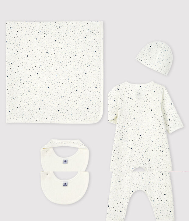 Cofanetto regalo nascita neonato a costine multicolore