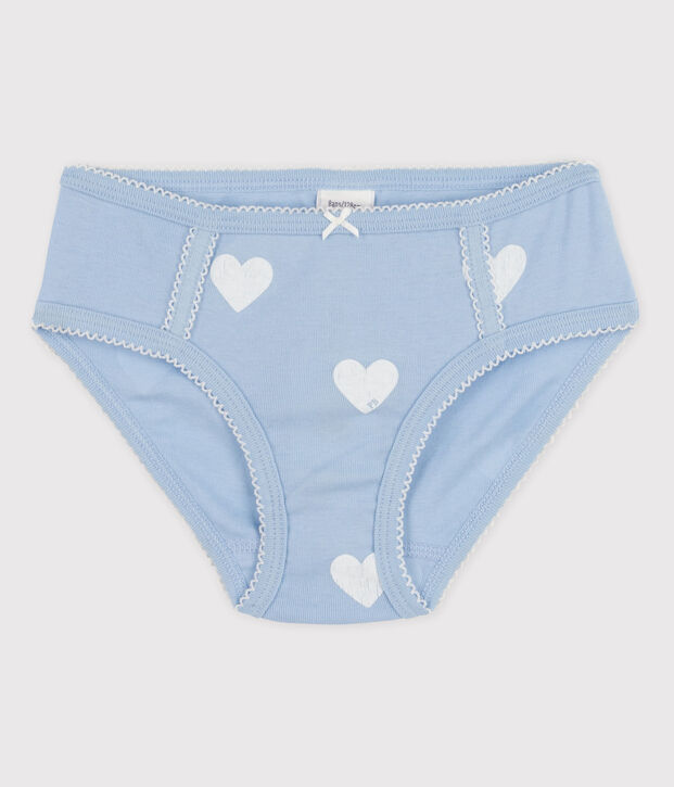 La mutandina in cotone per bambina blu/bianco