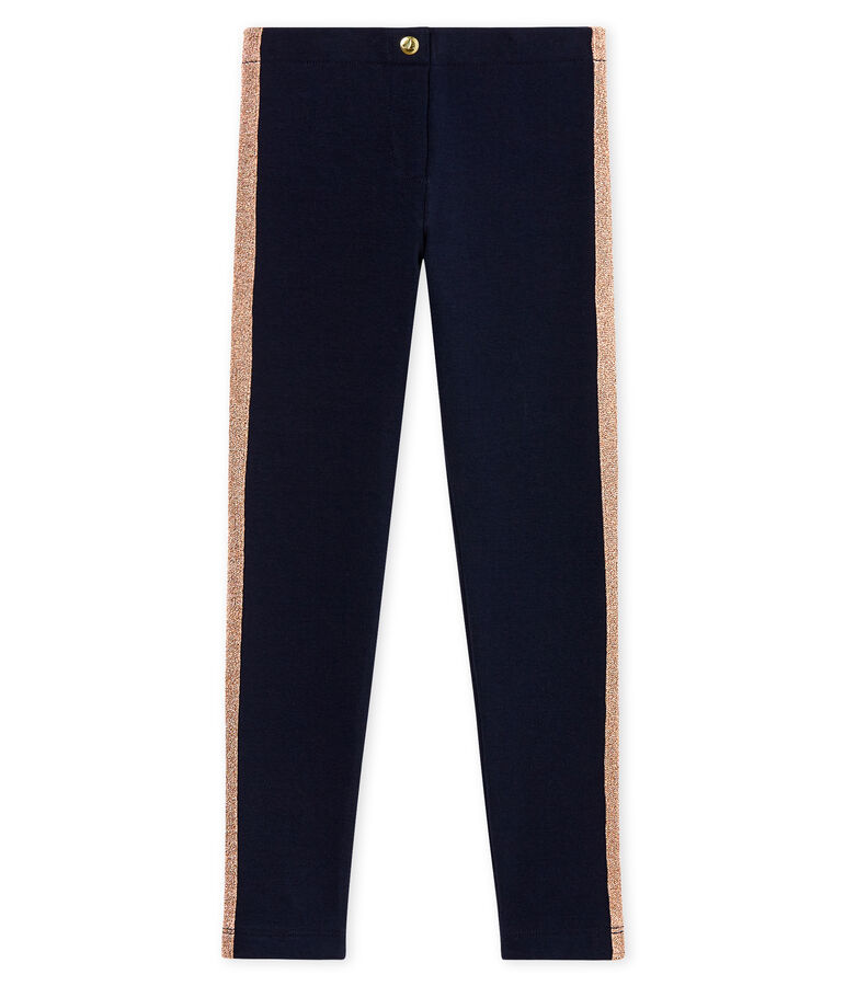 Pantalone lycra per bambina blu SMOKING/rosa COPPER