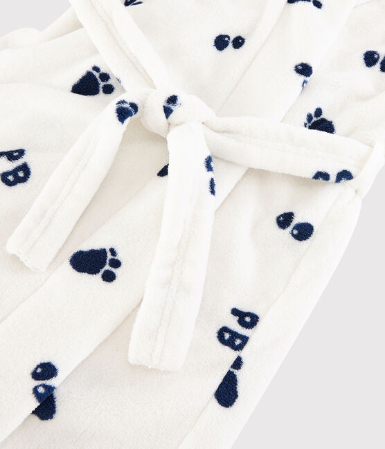 Vestaglia in pile da bambino bianco MARSHMALLOW/blu MEDIEVAL