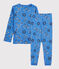 Pigiama bandana bambina/bambino in cotone biologico blu BRASIER/bianco MULTICO