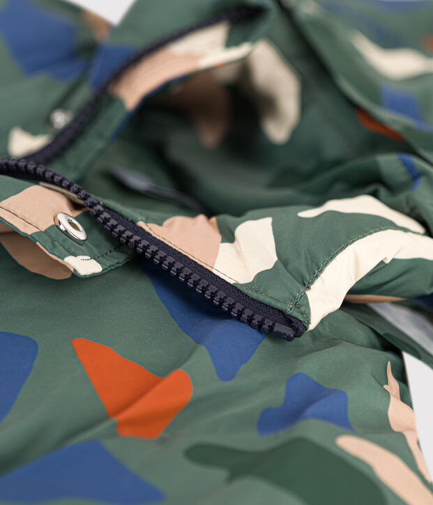 Piumino stampato medio-lungo bambino unisex verde/multicolore