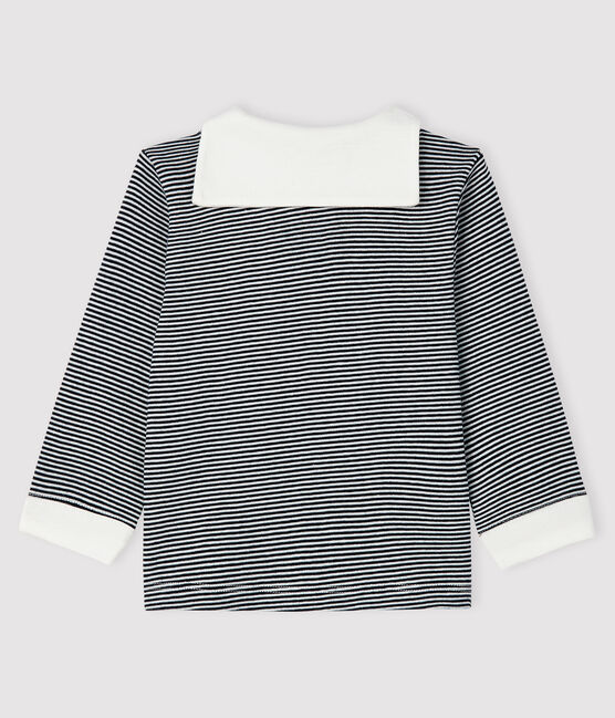 T-shirt millerighe bebè maschio blu SMOKING/bianco MARSHMALLOW