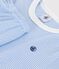 Pigiama corto in cotone a righe bambino blu EDNA/bianco MARSHMALLOW