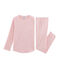 Pigiama bambina a costine rosa CHARME/bianco MARSHMALLOW