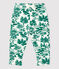 Pantaloni bebè in molleton con motivo vegetale bianco MARSHMALLOW/verde GAZON