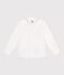 Camicia bambino a maniche lunghe in cotone tinta unita bianco ECUME