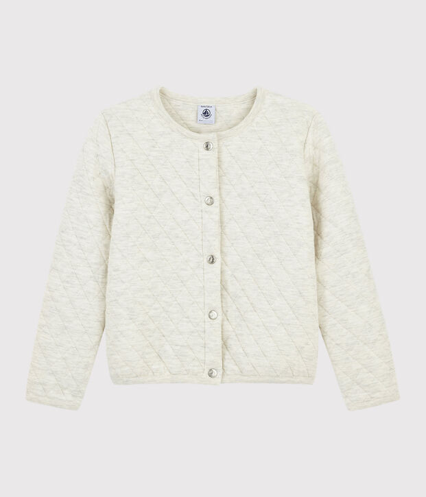 Cardigan in tubique bambina beige