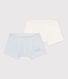 Confezione da 2 boxer di cotone per bimbi, con fantasia millerighe