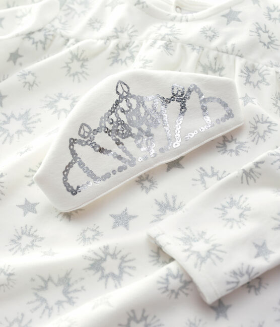 Camicia da notte bambina fantasia principessa in ciniglia bianco MARSHMALLOW/grigio ARGENT
