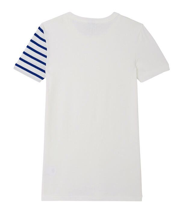 T-shirt donna fantasia in costina originale 1x1 bianco