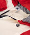 Giacca a vento con stampa color block, fodera millerighe neonato rosso/multicolore
