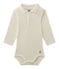 Body bebé maschio con colletto beige COQUILLE