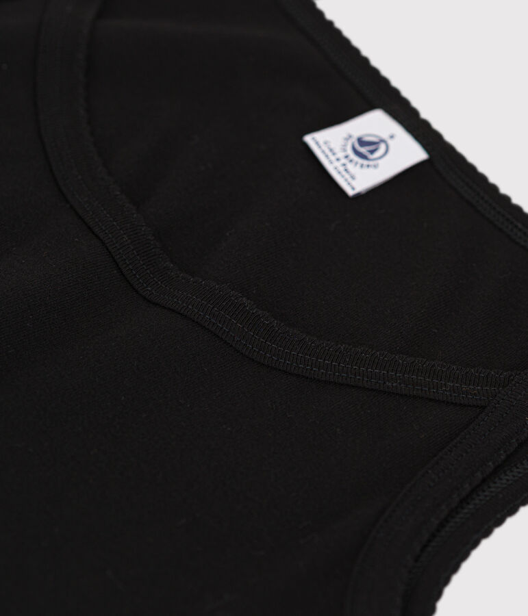 Abito con spalline in cotone donna nero