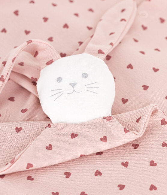 Cofanetto comprendente cardigan, pantaloni e doudou in cotone neonato rosa SALINE/ ROSEWOOD