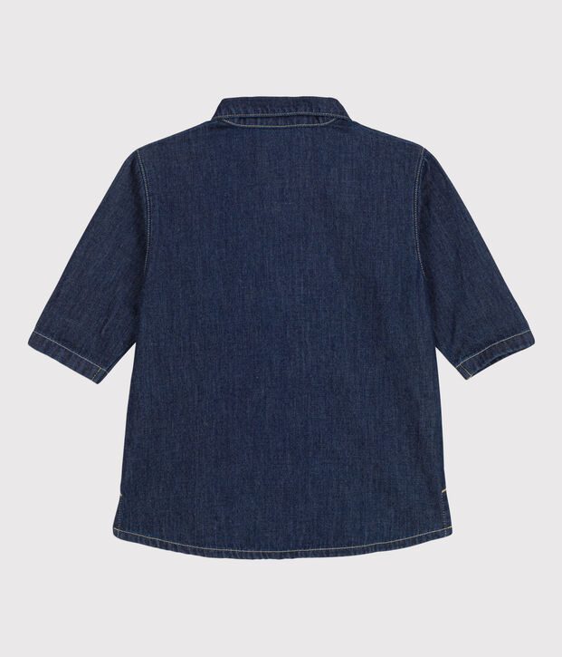 Abito a manica lunga in denim leggero beb&egrave; blu