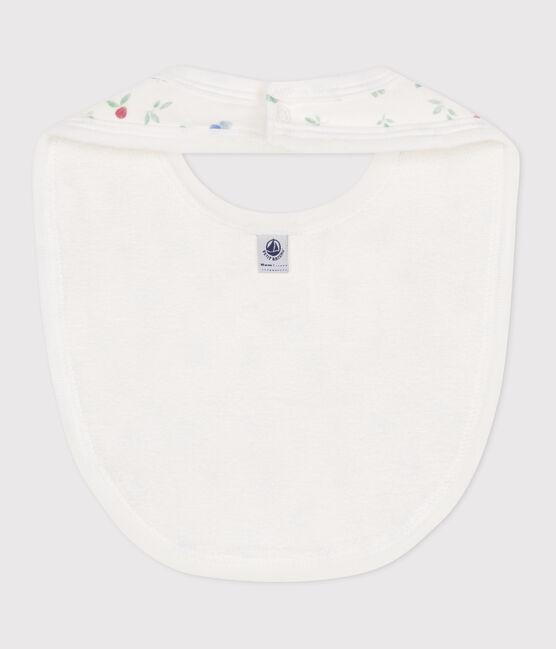 Bavaglino nascita in cotone con stampa bianco MARSHMALLOW/bianco MULTICO