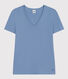 T-shirt L'Iconique scollo a V in cotone tinta unita donna