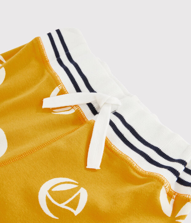 Bermuda in maglia bambino giallo/bianco