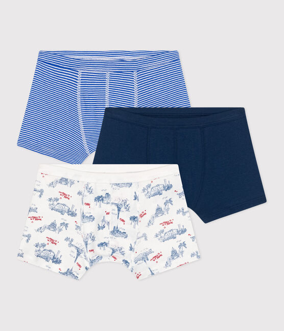 Set di 3 boxer in cotone con stampa Parigi in vita bambino variante 1